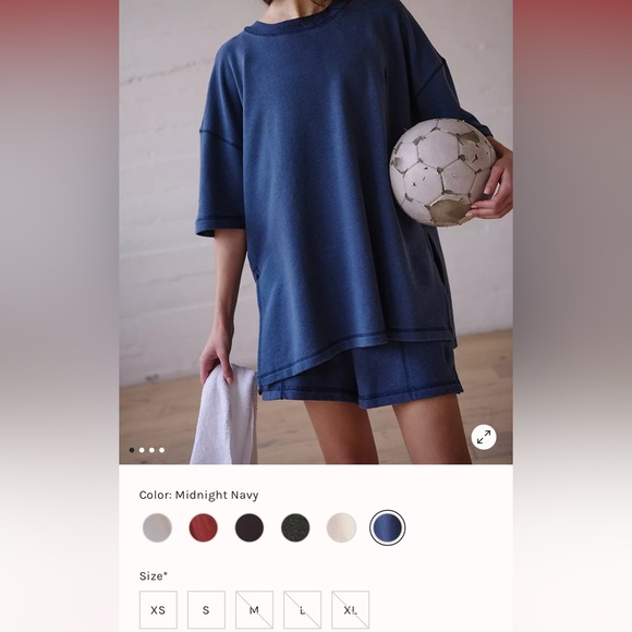 NEW! FREE PEOPLE MOVEMENT Back Me Up MEDIUM Midnight Navy Blue Sweatshirt Relax - Picture 14 of 16